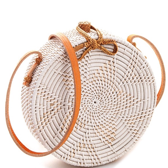 Handbags - Trendy Natural Woven Round Crossbody Bag